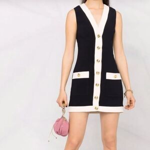 Saints Black & White Stretchy Mini Dress(Size Small)